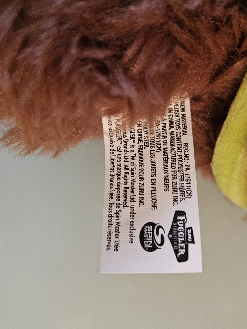 Fuggler Funny Ugly Monster Plush Brown Blue Tooth Bib Stuffed Animal Toy